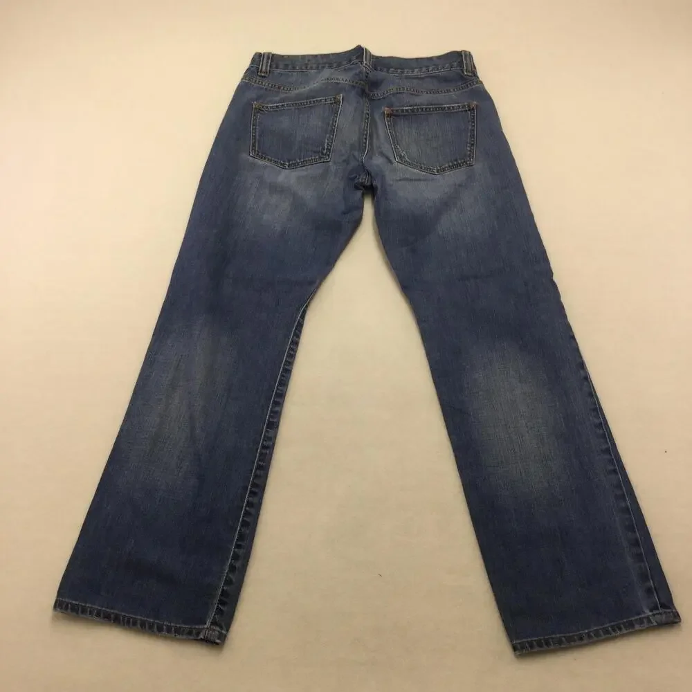 Talbots Jeans Womens 14 Blue Medium Wash Straight Leg Mid Rise Denim Classic Fit